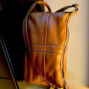Tignanello Saddle Brown Leather Shoulder Bag